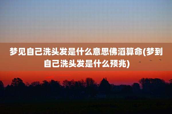 梦见自己洗头发是什么意思佛滔算命(梦到自己洗头发是什么预兆)