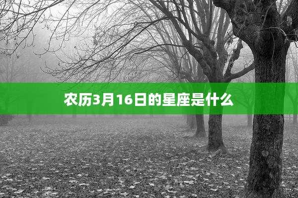 农历3月16日的星座是什么