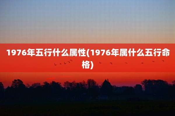 1976年五行什么属性(1976年属什么五行命格)