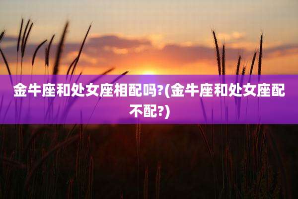金牛座和处女座相配吗?(金牛座和处女座配不配?)