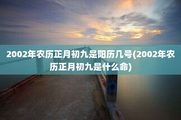 2002年农历正月初九是阳历几号(2002年农历正月初九是什么命)