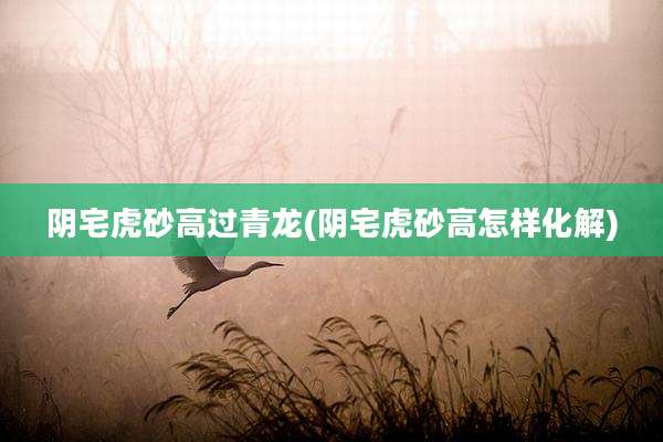 阴宅虎砂高过青龙(阴宅虎砂高怎样化解)