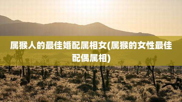 属猴人的最佳婚配属相女(属猴的女性最佳配偶属相)