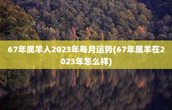67年属羊人2023年每月运势(67年属羊在2023年怎么样)
