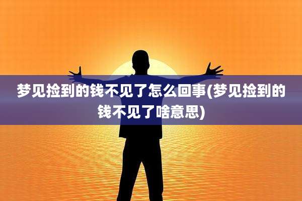 梦见捡到的钱不见了怎么回事(梦见捡到的钱不见了啥意思)