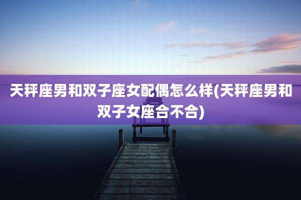 天秤座男和双子座女配偶怎么样(天秤座男和双子女座合不合)