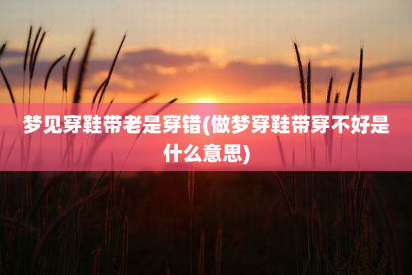 梦见穿鞋带老是穿错(做梦穿鞋带穿不好是什么意思)