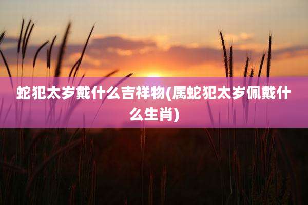 蛇犯太岁戴什么吉祥物(属蛇犯太岁佩戴什么生肖)