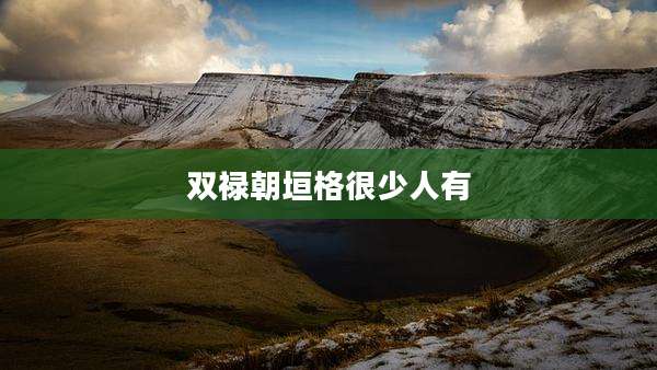 双禄朝垣格很少人有