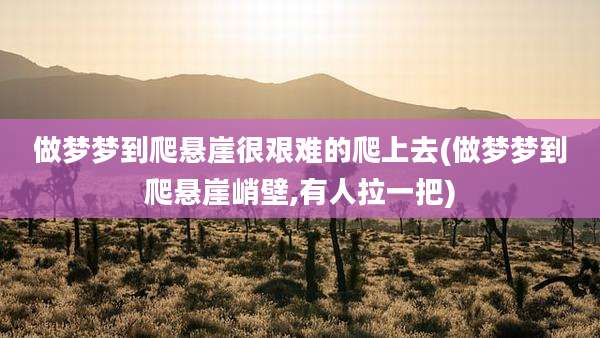 做梦梦到爬悬崖很艰难的爬上去(做梦梦到爬悬崖峭壁,有人拉一把)