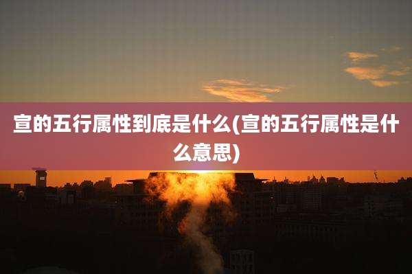 宣的五行属性到底是什么(宣的五行属性是什么意思)