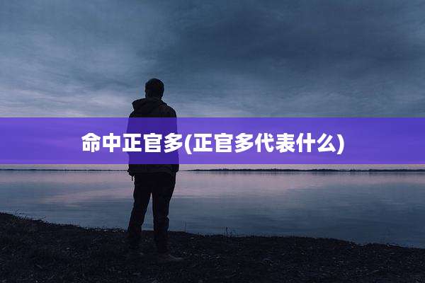 命中正官多(正官多代表什么)