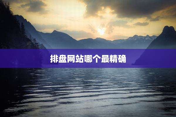 排盘网站哪个最精确