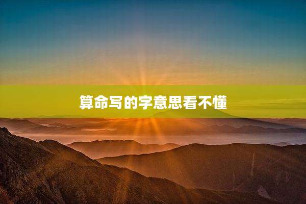 算命写的字意思看不懂