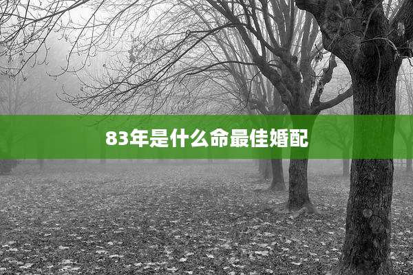 83年是什么命最佳婚配