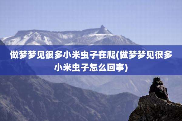 做梦梦见很多小米虫子在爬(做梦梦见很多小米虫子怎么回事)