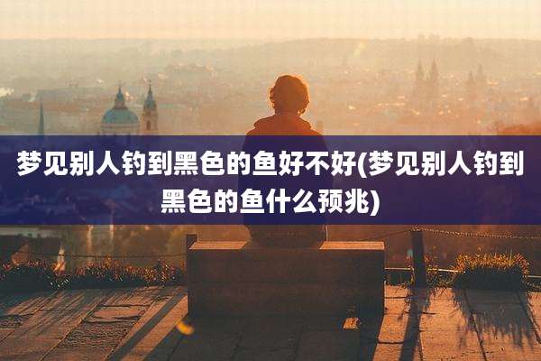 梦见别人钓到黑色的鱼好不好(梦见别人钓到黑色的鱼什么预兆)