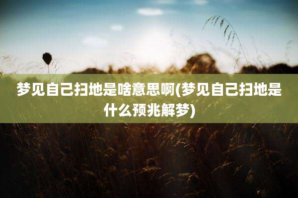 梦见自己扫地是啥意思啊(梦见自己扫地是什么预兆解梦)