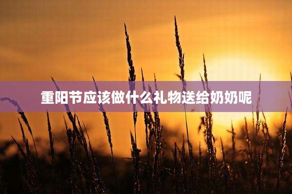 重阳节应该做什么礼物送给奶奶呢