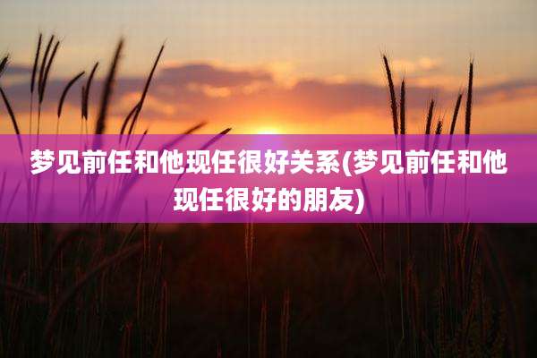 梦见前任和他现任很好关系(梦见前任和他现任很好的朋友)