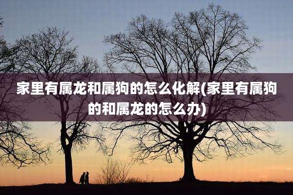 家里有属龙和属狗的怎么化解(家里有属狗的和属龙的怎么办)