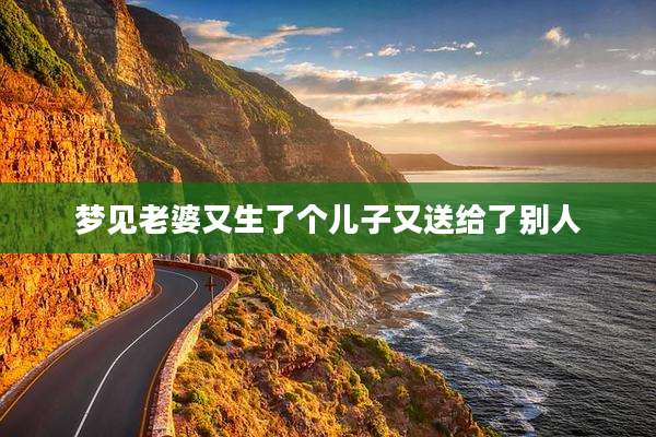 梦见老婆又生了个儿子又送给了别人