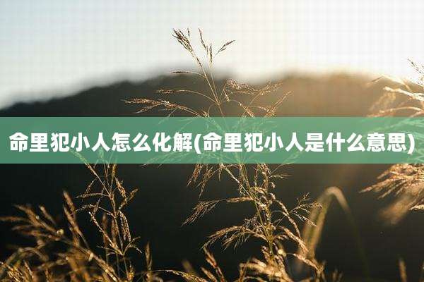 命里犯小人怎么化解(命里犯小人是什么意思)