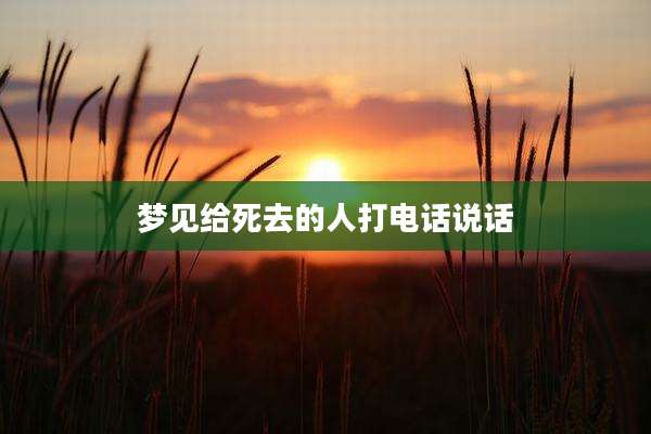 梦见给死去的人打电话说话