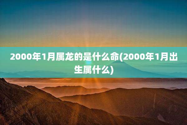 2000年1月属龙的是什么命(2000年1月出生属什么)
