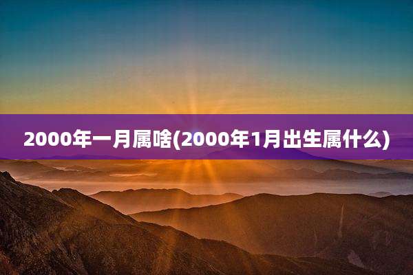 2000年一月属啥(2000年1月出生属什么)
