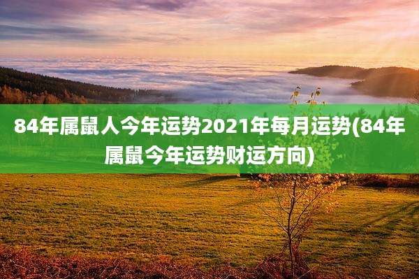 84年属鼠人今年运势2021年每月运势(84年属鼠今年运势财运方向)
