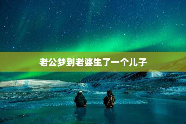 老公梦到老婆生了一个儿子