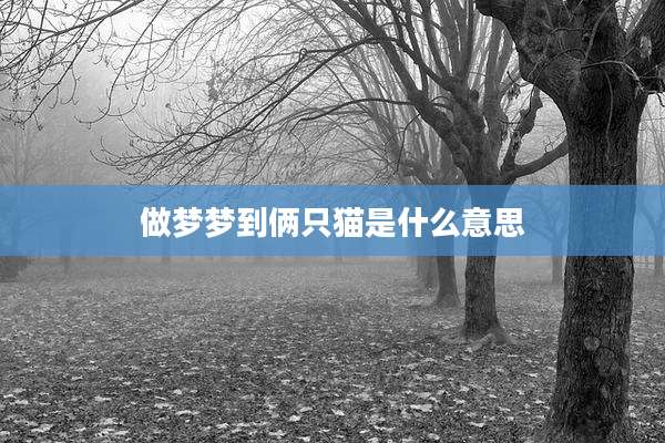 做梦梦到俩只猫是什么意思