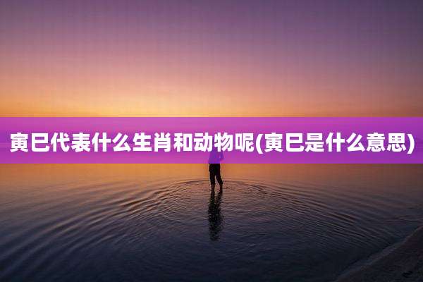 寅巳代表什么生肖和动物呢(寅巳是什么意思)