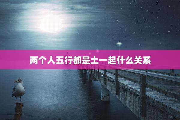 两个人五行都是土一起什么关系