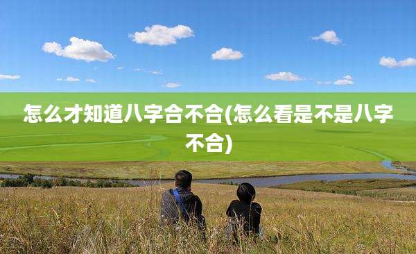 怎么才知道八字合不合(怎么看是不是八字不合)