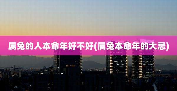 属兔的人本命年好不好(属兔本命年的大忌)