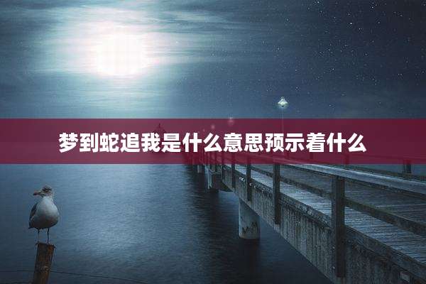 梦到蛇追我是什么意思预示着什么