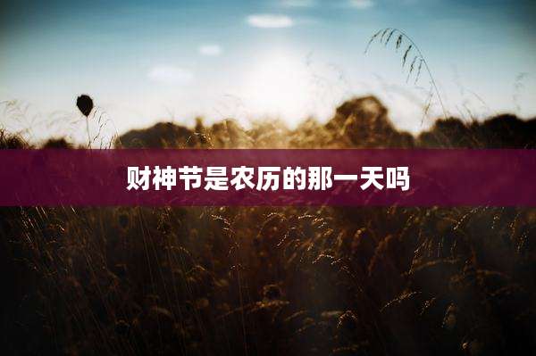 财神节是农历的那一天吗