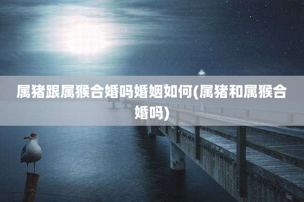 属猪跟属猴合婚吗婚姻如何(属猪和属猴合婚吗)