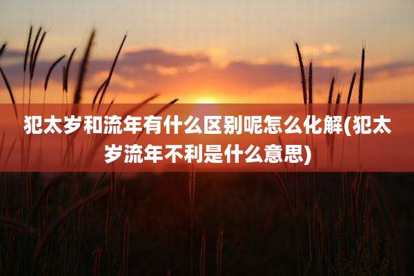 犯太岁和流年有什么区别呢怎么化解(犯太岁流年不利是什么意思)