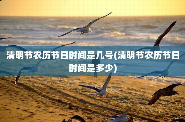 清明节农历节日时间是几号(清明节农历节日时间是多少)