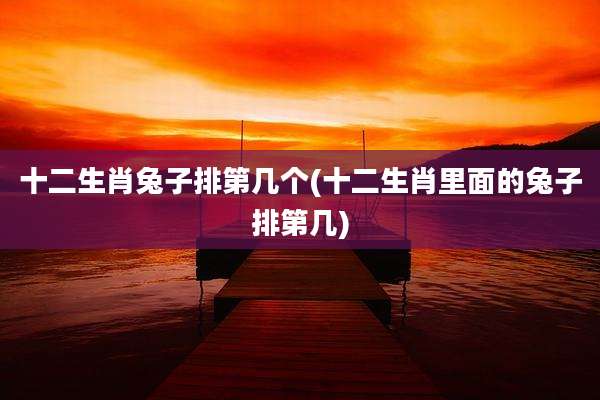 十二生肖兔子排第几个(十二生肖里面的兔子排第几)