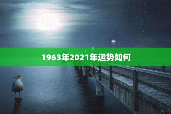 1963年2021年运势如何