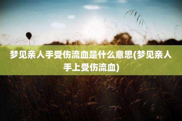 梦见亲人手受伤流血是什么意思(梦见亲人手上受伤流血)