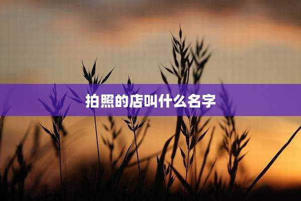 拍照的店叫什么名字