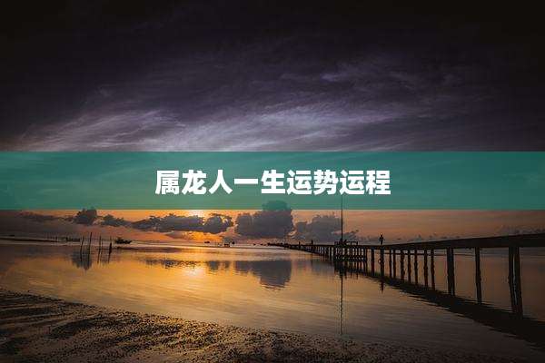 属龙人一生运势运程