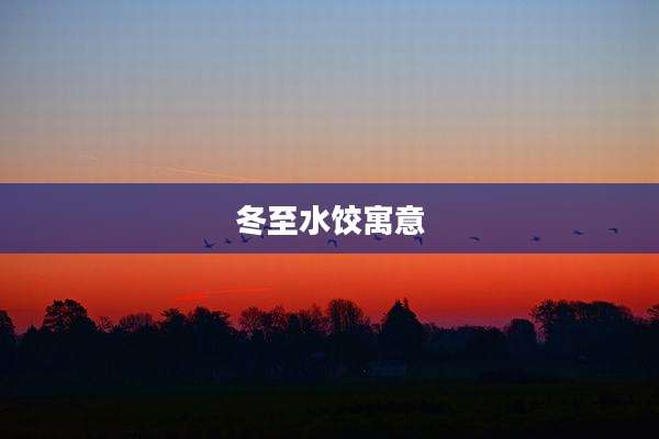 冬至水饺寓意