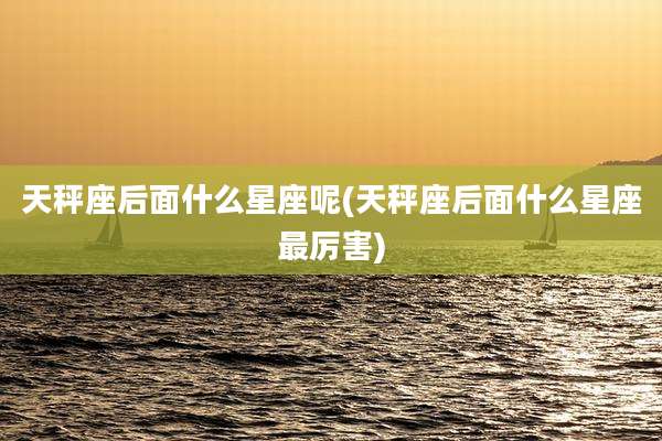 天秤座后面什么星座呢(天秤座后面什么星座最厉害)