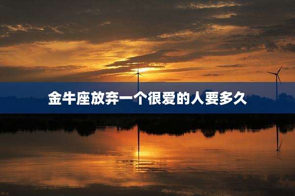 金牛座放弃一个很爱的人要多久